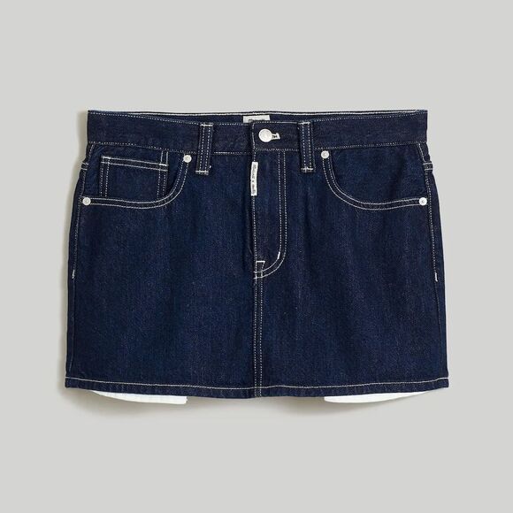 NWT Madewell x Molly Dickson Denim Micro Mini Skirt 29 - Picture 2 of 8